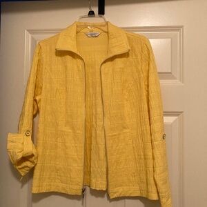 Christopher and Banks Yellow Seersucker Jacket PM